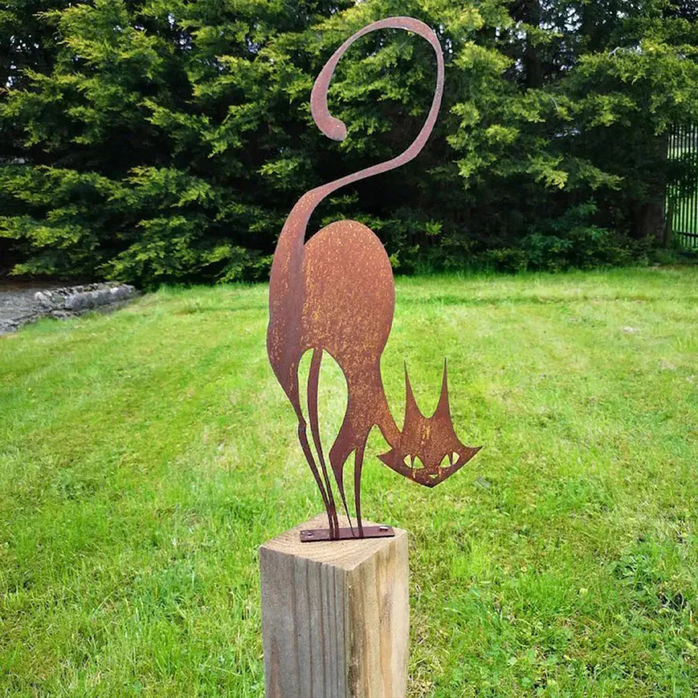 Metal Cat Yard Topper