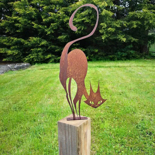 Metal Cat Yard Topper